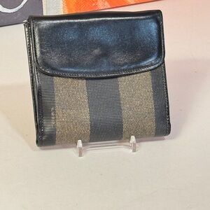 Fendi Elegant Black and Tan bifold wallet